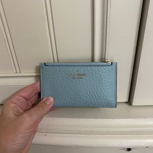 KATE SPADE Pebbled Leather Wallet Sky Blue NWOT